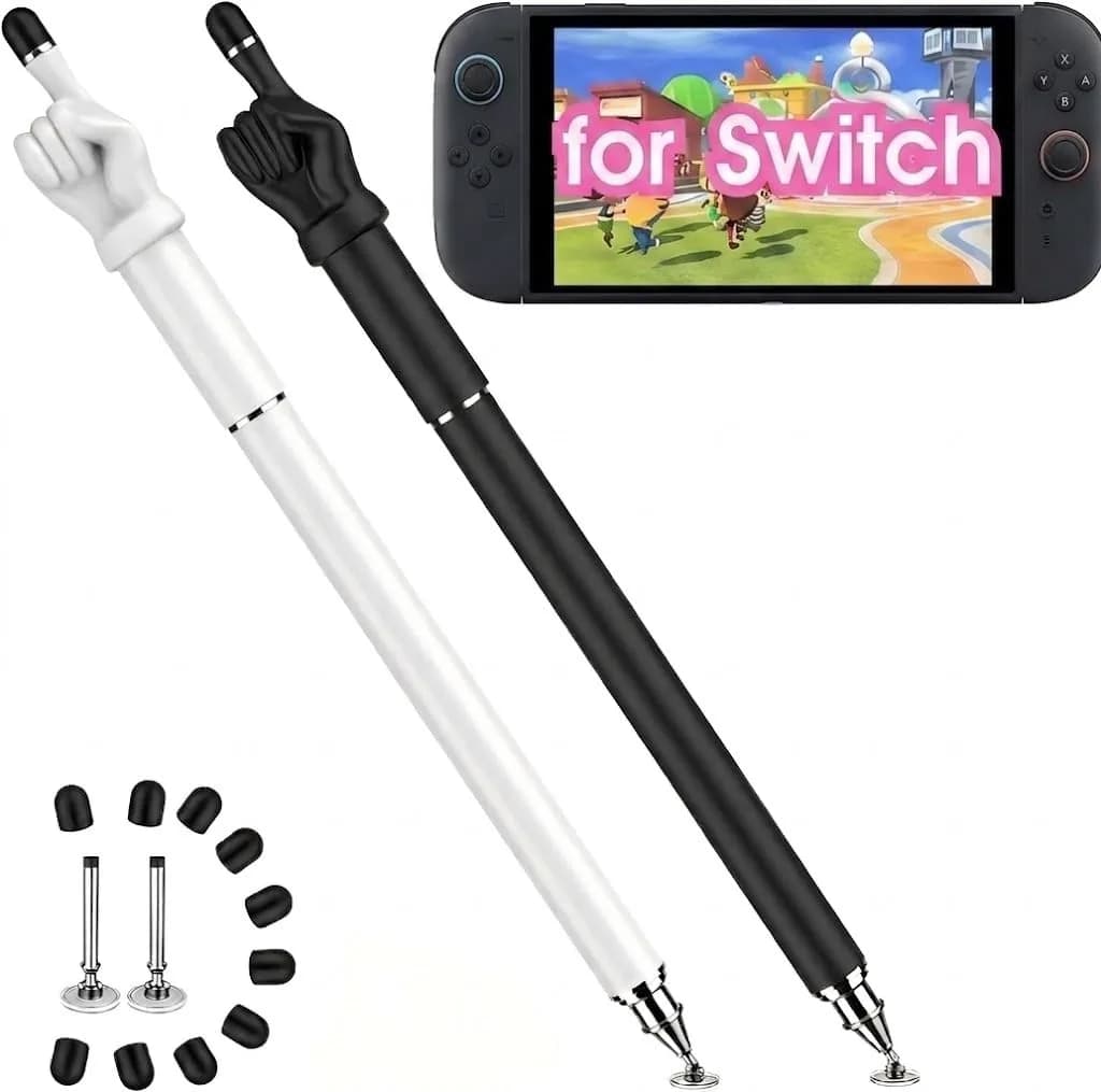 MEKO Stylus Pen for Touchscreen | 2-in-1 Precision & Comfort (Black/White, Aluminum) - main product image