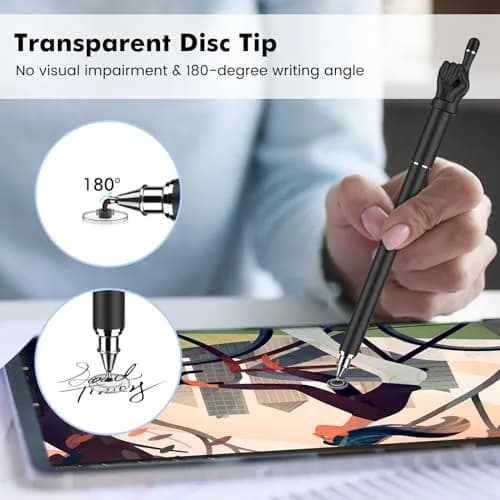 MEKO Stylus Pen for Touchscreen | 2-in-1 Precision & Comfort (Black/White, Aluminum) thumbnail 4