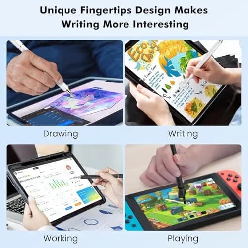 MEKO Stylus Pen for Touchscreen | 2-in-1 Precision & Comfort (Black/White, Aluminum) thumbnail 7