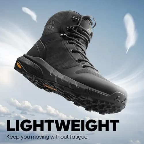 NORTIV 8 Men's Military Tactical Boot Zipper Lightweight Black 8 | Breathable, Water-Resistant, Supportive thumbnail 5