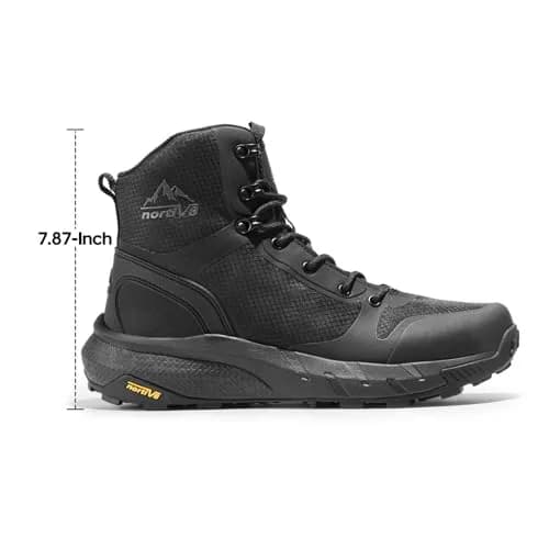 NORTIV 8 Men's Lightweight Tactical Boots with Side Zipper | US 8.5 (Black) thumbnail 7