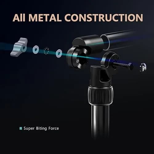 RAUBAY Camera Desk Mount, Magic Arm with C Clamp, 1/4" | Stable Overhead Camera Holder for DSLR & Webcam thumbnail 3