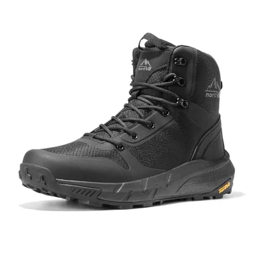NORTIV 8 Men's Black Military Tactical Boots with Side Zipper - US Size 9 (25.4 cm) | Lightweight Combat Hiking Footwear thumbnail 1