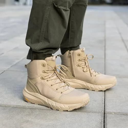 NORTIV 8 Men's Military Tactical Boot Zipper Lightweight Sand 10 | Durable, Breathable & Supportive thumbnail 2