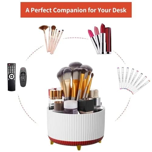 Marbrasse 360 Rotating Desk Organizer 15.7cm (6.18 in) with 5 Compartments | Smooth Rotation for Office, Home, and Craft Supplies thumbnail 6