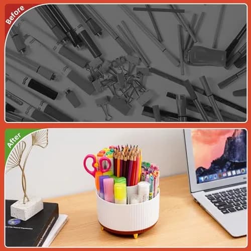 Marbrasse 360 Rotating Desk Organizer 15.7cm (6.18 in) with 5 Compartments | Smooth Rotation for Office, Home, and Craft Supplies thumbnail 7