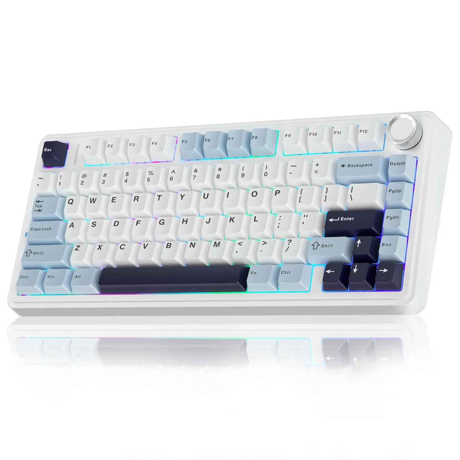 AULA F75 75% Wireless Mechanical Keyboard Glacial Blue | Hot-Swappable, Tri-Mode Connectivity, RGB Backlit, 81 Keys - main product image