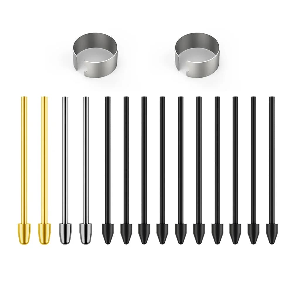 NWANTF Metal Nibs/Tips Replacement for Samsung Galaxy Tab S10/S9/S8/S7/S6, S26/S25/S24/S23/S22 Ultra S Pen, Nibs/Tips+Clip + Storage Box (12 pcs Set) — 4+10 pcs set