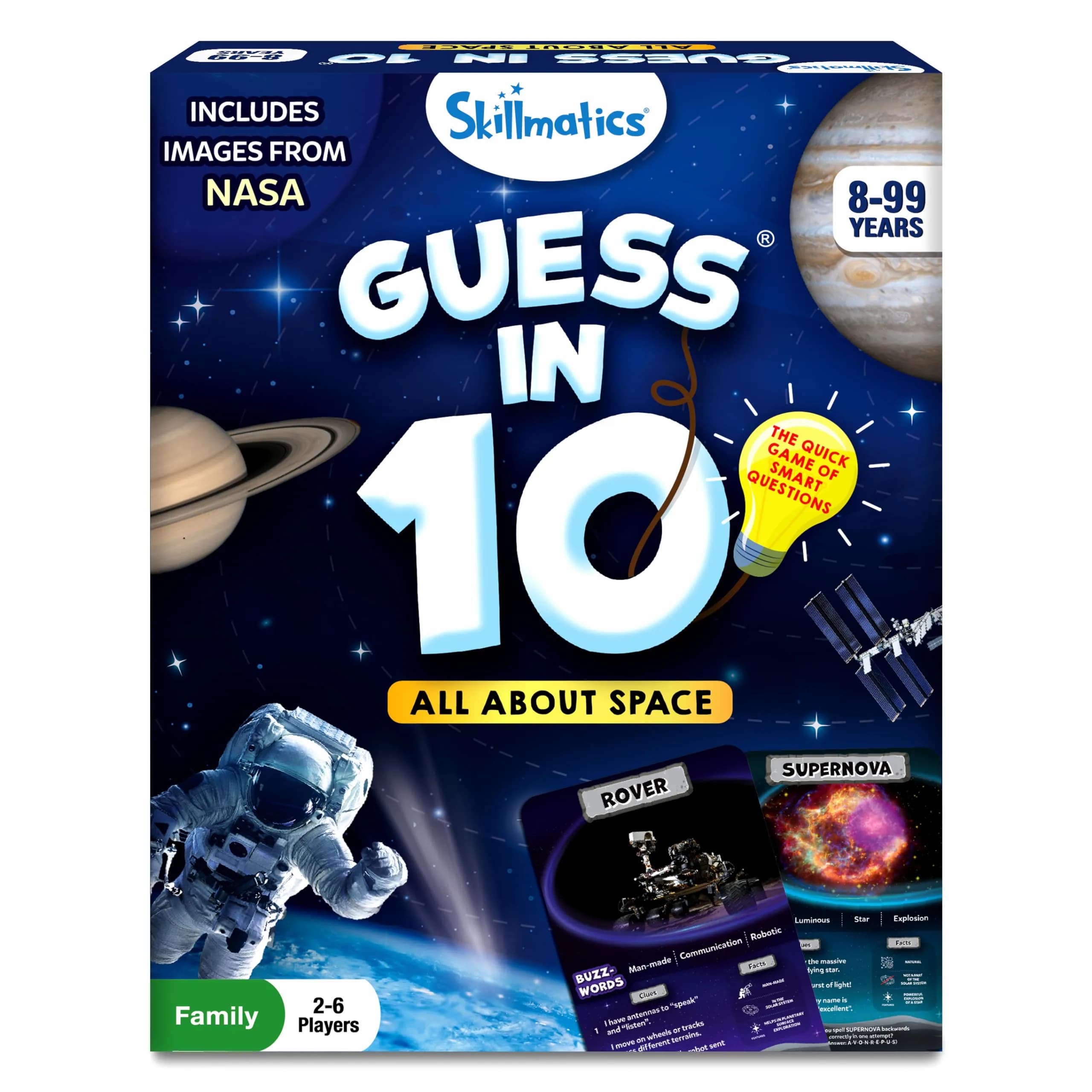 Skillmatics Guess in 10 – NASA Space Educational Card Game 196mm x 155mm x 45mm | STEM Learning Fun for Kids Ages 8+