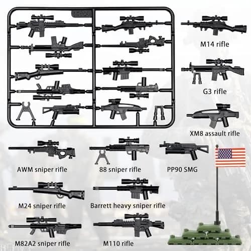 MaozyHomie Weapons Pack Military U.S Weapons in The Game Toy Set - 52pcs | Compatible with Major Brands thumbnail 3