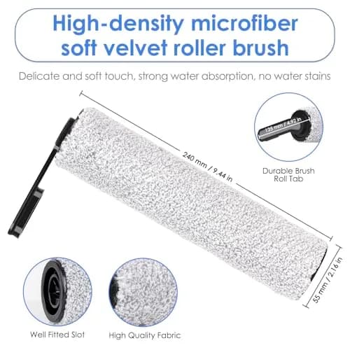 MIBUMIKI Replacement Brush Rollers for Tineco Floor One S5/S5 Pro/iFLOOR 5 Breeze (4-Pack, 3.6 inches) | High-Performance Microfiber for Hard Floors thumbnail 3
