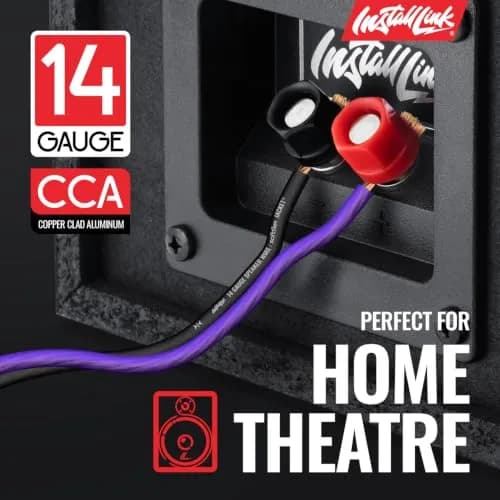 Install Link 14 AWG Gauge Speaker Wire 30.5m (100 Feet) | CCA Copper Clad Aluminum for Home Theater & Car Audio thumbnail 2