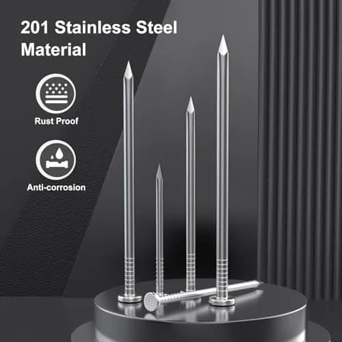 VGBUY 6 Inch Stainless Steel Hardware Nails (15.3 cm / 5.0 mm) | Picture Hanging Nails for Walls thumbnail 3