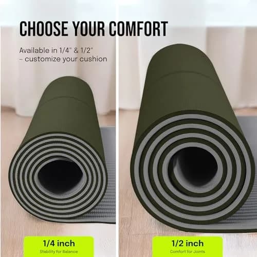 gogoKIWI Extra Wide Exercise Mat 72"L x 36"W | Extra Cushion 1/2 inch Thick for Yoga & Fitness thumbnail 3