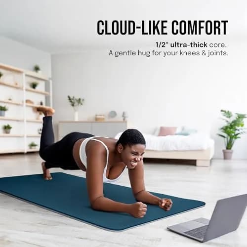 gogoKIWI Extra Wide Yoga Mat 72"L x 36"W x 1/2" Thick | Non Slip, Extra Large for Yoga & Fitness thumbnail 5