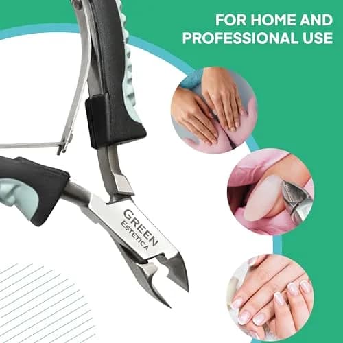 GREEN ESTETICA Cuticle Trimmer with Non-Slip Grip Handle | Stainless Steel Nail Tool for Precise Cuticles thumbnail 3