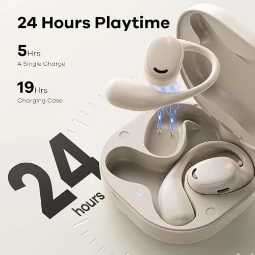 EXECCZO Open Ear Headphones - Airflow Pro Bluetooth 5.3 Earbud Wireless Earphones Headset for Running and Outdoor Activities with Immersive Sound (Skin) thumbnail 5