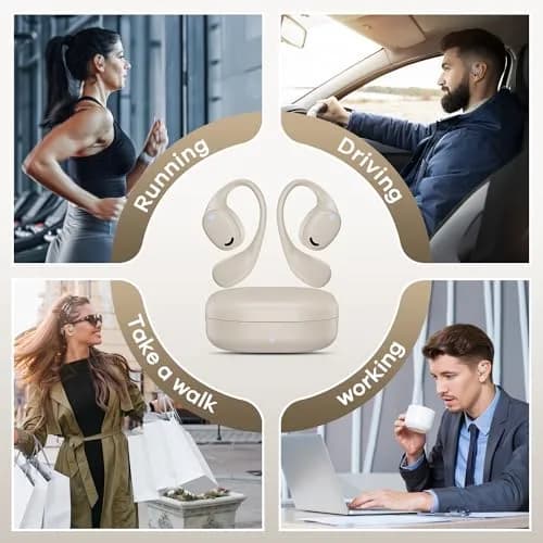 EXECCZO Open Ear Headphones - Airflow Pro Bluetooth 5.3 Earbud Wireless Earphones Headset for Running and Outdoor Activities with Immersive Sound (Skin) thumbnail 7