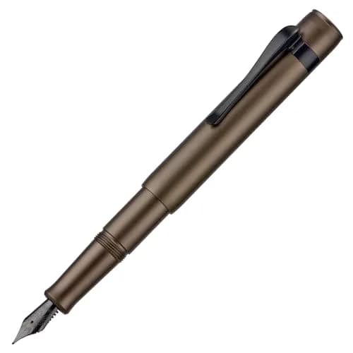 HONG DIAN M2 Black Forest Mini Fountain Pen, Fine Soft Nib & Sleek Shape Aluminium Short Pocket Travel Pen (Caramel Brown) | 105mm (4.13") thumbnail 2