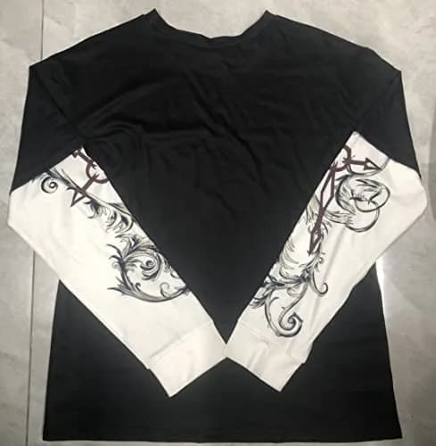 GGOOB Gothic Shirt Fake Two-Piece Long Sleeve Top Large | Gothic Style, Unisex, Cotton-Polyester Blend thumbnail 5