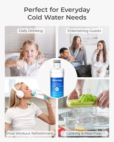 Waterdrop LT1000PC Refrigerator Water Filter & Air Filter Combo | NSF Certified Coconut Carbon Block thumbnail 9