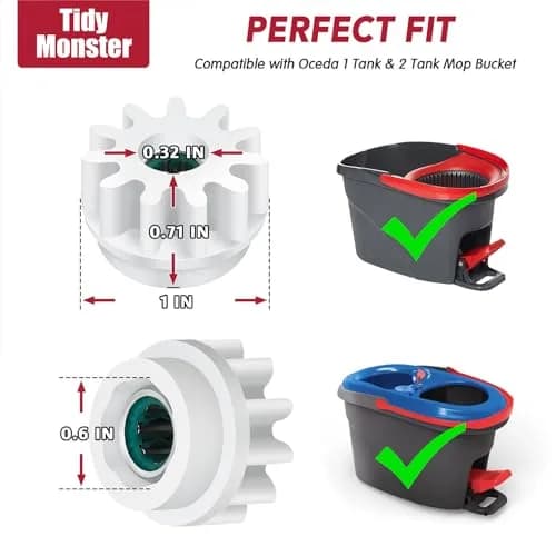 Tidy Monster Pedal Bearing Replacement for OCedar Mop Bucket 2 Pack | Easy Fix for Spin Mop System thumbnail 4