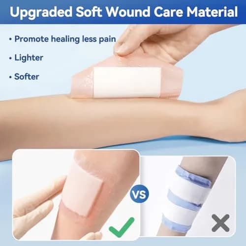 Dimora Silicone Super Absorbent Wound Dressings 5"x 5" (12.7cm x 12.7cm) 10 Count | Gentle Adhesive Bandages for Heavy Exudate Wound Care thumbnail 4