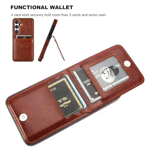 KIHUWEY Samsung Galaxy S24 Wallet Case with Credit Card Holder | Premium Leather Flip Cover with Kickstand & Full Protection thumbnail 4