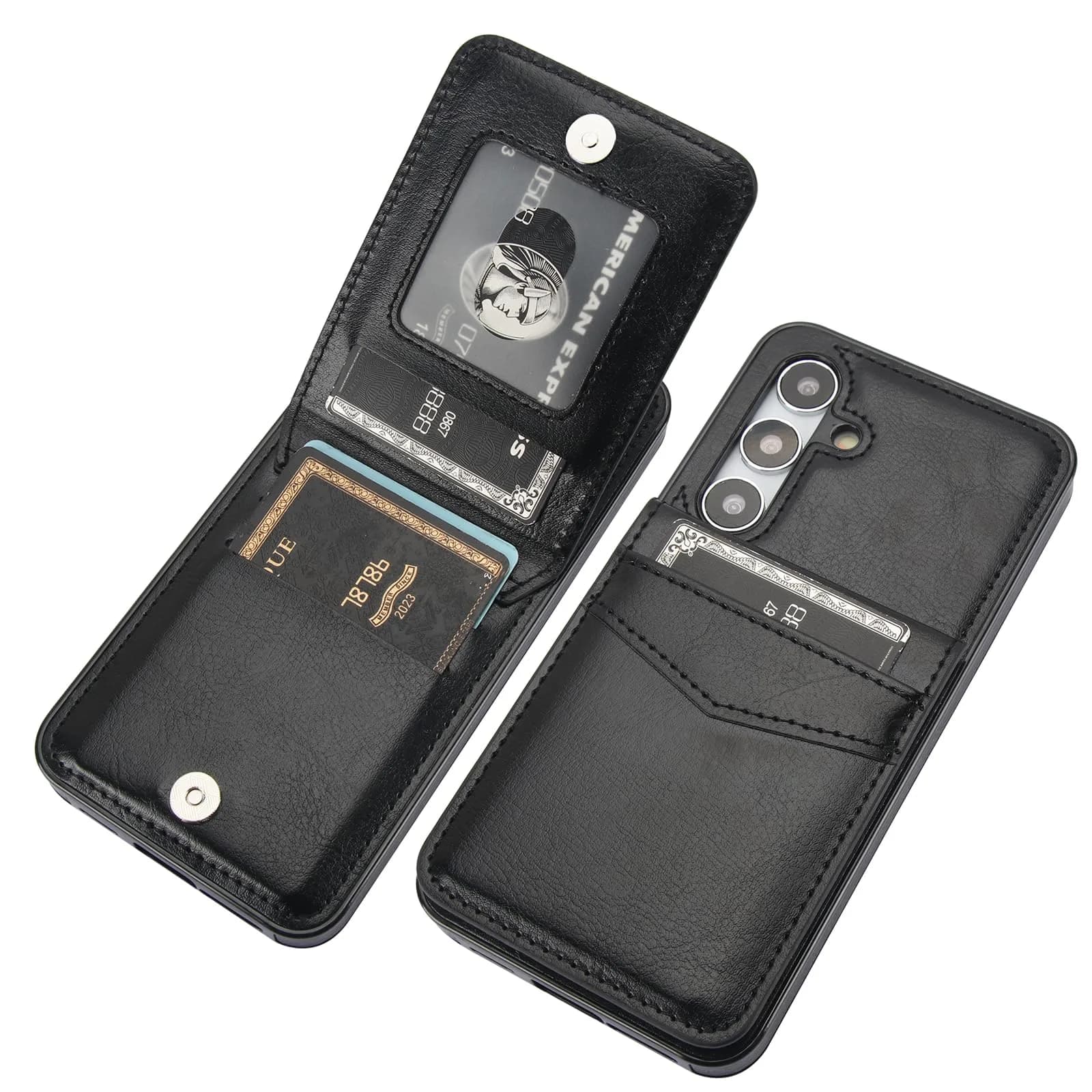 KIHUWEY Samsung Galaxy S24 Case Wallet with Credit Card Holder | Leather Flip Heavy Duty Cover - main product image