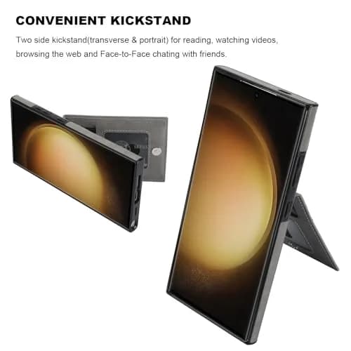 KIHUWEY Samsung Galaxy S24 Ultra Case Wallet with Credit Card Holder | Premium Leather Flip Cover with Kickstand & Full Protection thumbnail 5