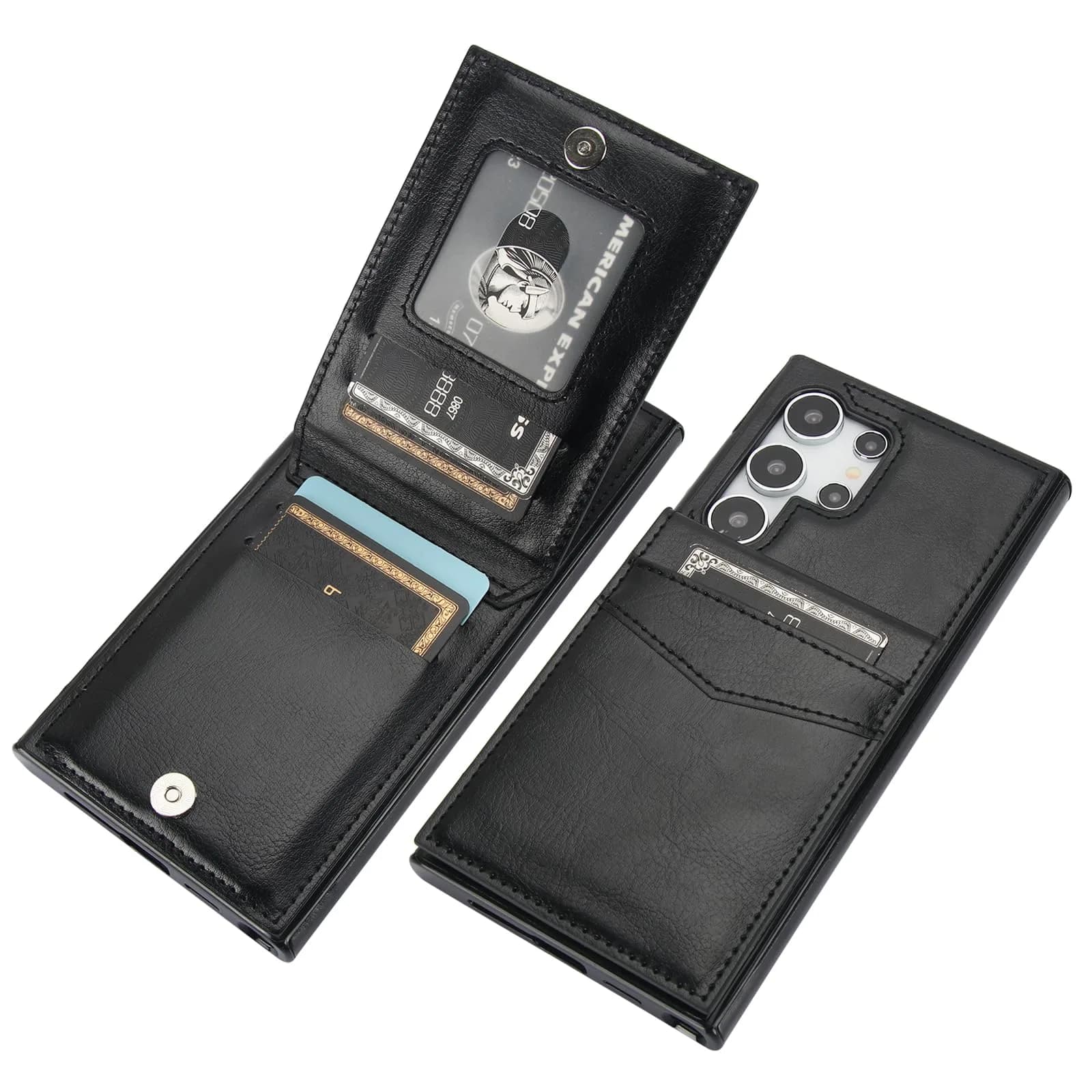 KIHUWEY Samsung Galaxy S24 Ultra Wallet Case with Credit Card Holder | Premium Leather Flip Cover with Kickstand & Full Protection - main product image