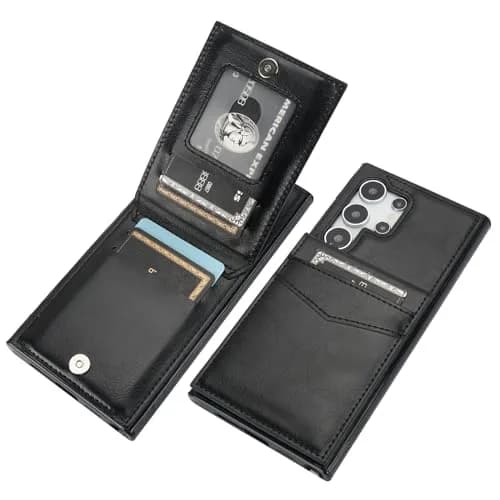 KIHUWEY Samsung Galaxy S24 Ultra Wallet Case with Credit Card Holder | Premium Leather Flip Cover with Kickstand & Full Protection thumbnail 1