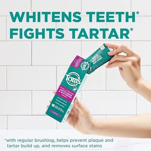 Tom's of Maine Antiplaque and Whitening Toothpaste Fennel 3 Pack 4.5 oz (127.5g) | Fluoride Free Natural Whitening thumbnail 2