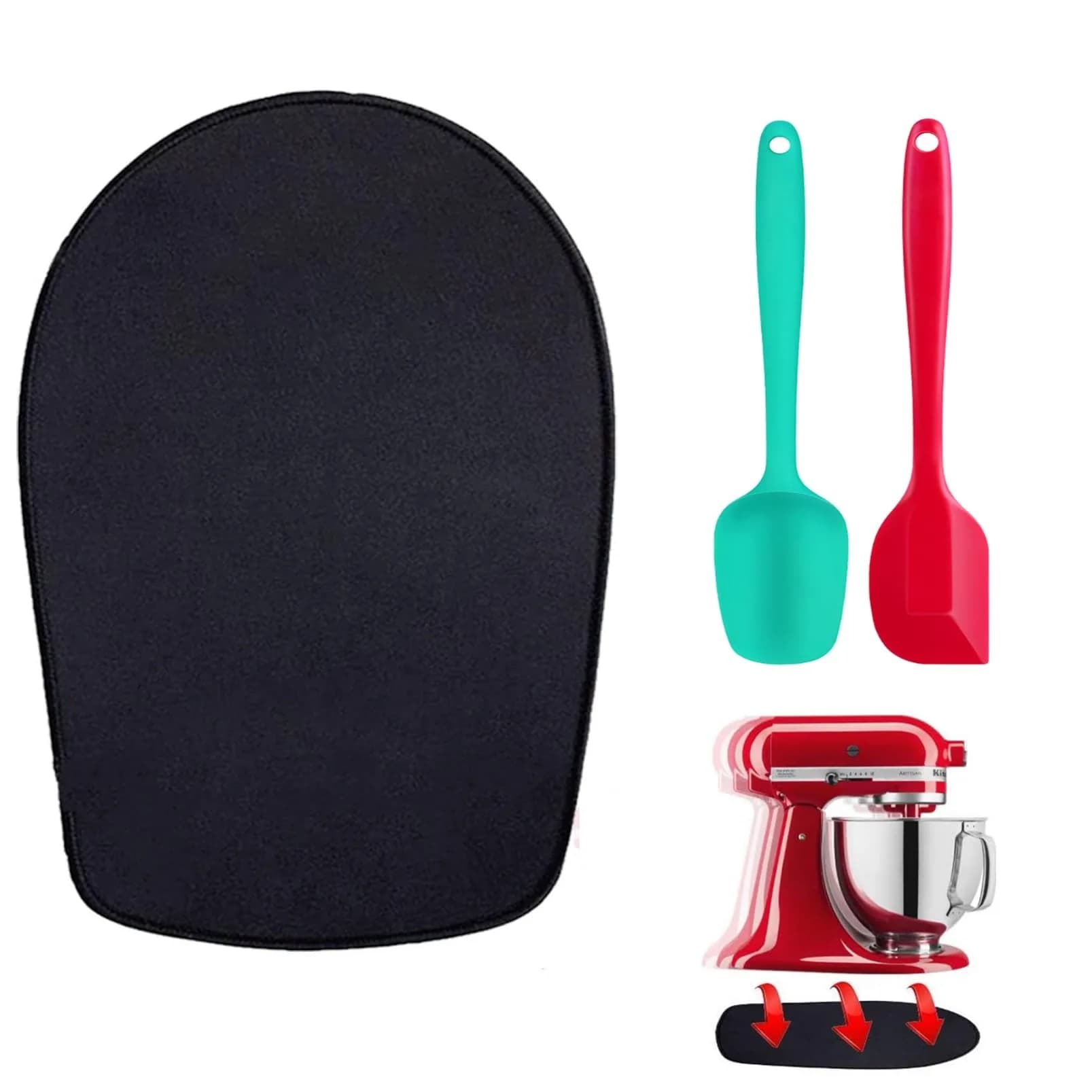 Oudizz Mixer Mover Kitchen Assistant Countertop Slip Mat 37cm x 25.5cm | Compatible with KitchenAid 5–8 Qt — 4.5-5QTmats+Mixer Accessories