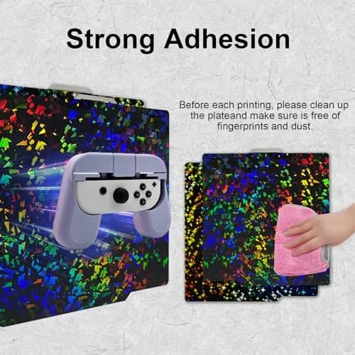 IdeaFormer-3D Rainbow Confetti PEF+Galaxy PEY Build Plate 257x257mm | Holographic Spring Steel Sheet for Bambu Lab thumbnail 4