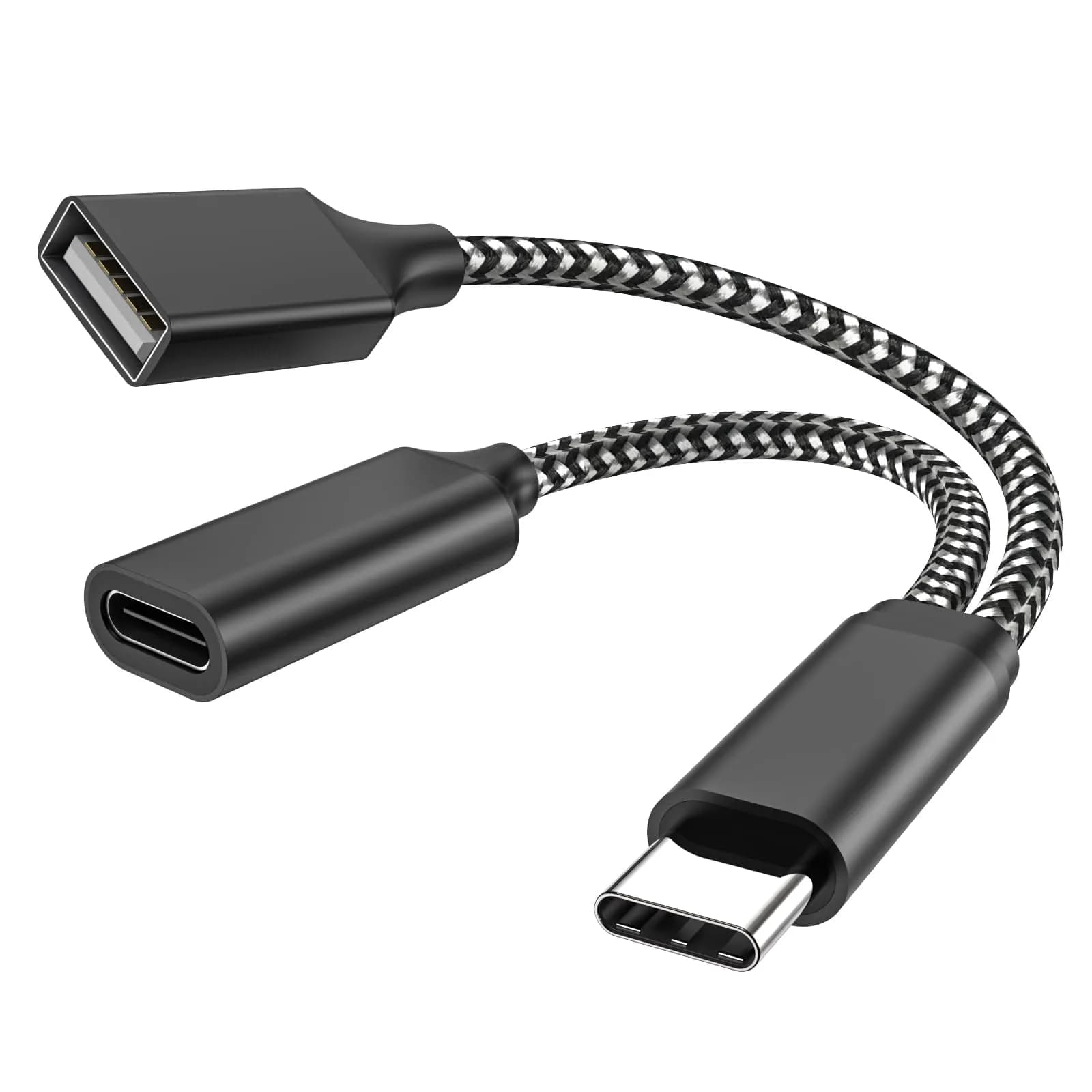 MOGOOD USB C OTG Splitter Cable with 18W Power Delivery | 2-in-1 Adapter for Android & More