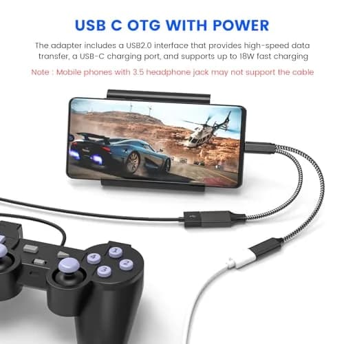 MOGOOD USB C OTG Splitter Cable with 18W Power Delivery | 2-in-1 Adapter for Android & More thumbnail 3