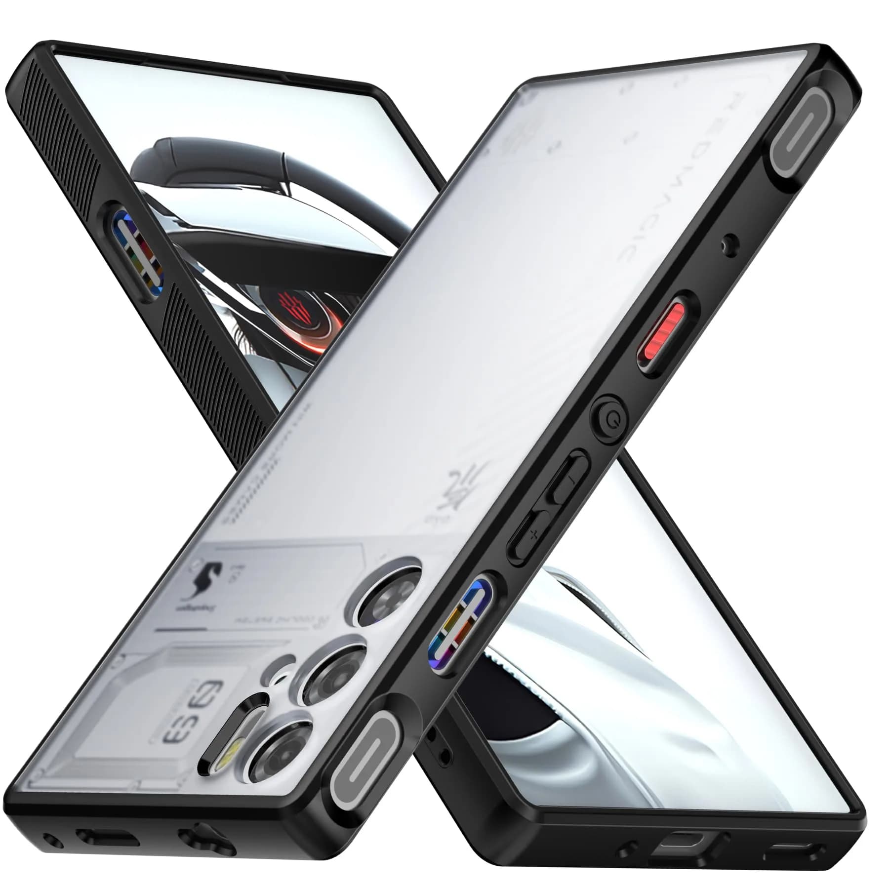 Foluu Slim Fit Case for ZTE Nubia Red Magic 9 Pro 16cm (6.4in) | Translucent Matte PC Back & TPU Bumper — Black