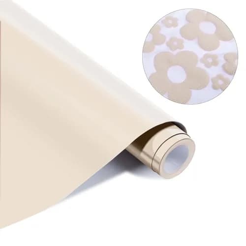 HTVRONT Puff Vinyl Heat Transfer, Beige, 10" x 6ft | 3D Fluffy Effect for Custom Designs thumbnail 1