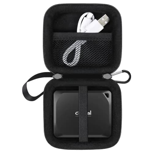 Lacdo Black Portable Hard Drive Case | Shockproof & Water-Repellent Storage for Crucial SSDs thumbnail 1