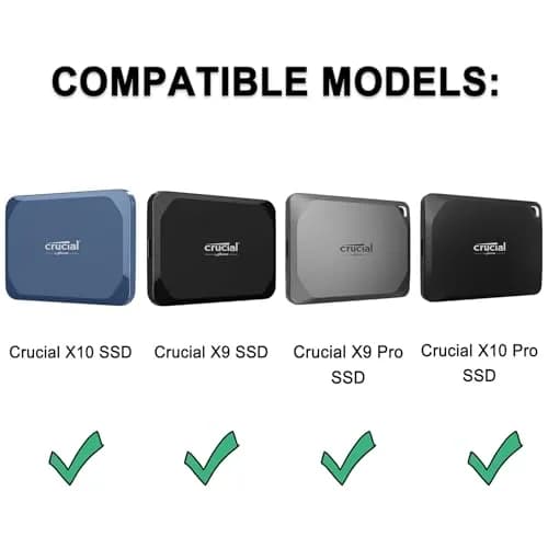 Lacdo Black Portable Hard Drive Case | Shockproof & Water-Repellent Storage for Crucial SSDs thumbnail 2