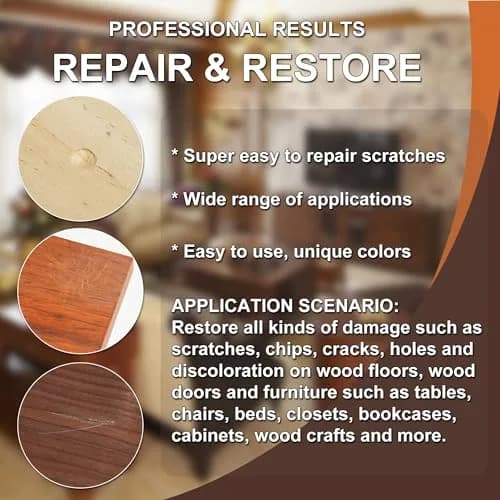 Hupeyna Wood Furniture Repair Kit, 12 Colors, Wood Fillers | Restore Scratches & Chips thumbnail 2