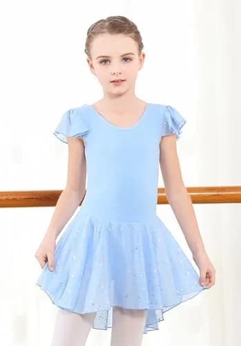 DIPUG Girls Ballet Leotard Blue | Breathable, Stretchy & Elegant (2-12Y) thumbnail 2