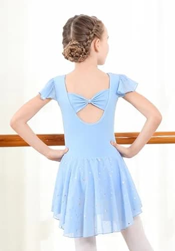 DIPUG Girls Ballet Leotard Blue | Breathable, Stretchy & Elegant (2-12Y) thumbnail 3