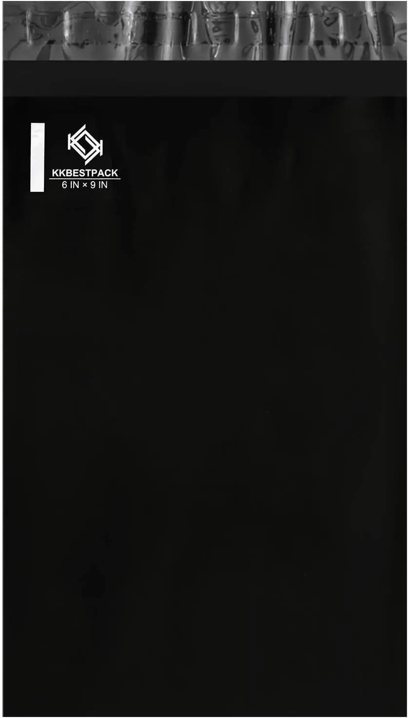 KKBESTPACK Black Poly Mailers 6x9 in, 1000 Pcs | Bulk Shipping Bags for Small Business