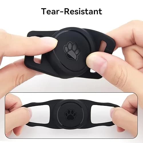 GOCII Airtag Dog Collar Holder 2 Pack, Waterproof Silicone AirTag Case for Apple AirTag (Gen 1 & 2) - Navy & Black thumbnail 4