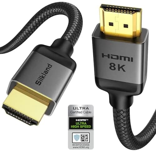 Silkland HDMI 2.1 Cable 1.5FT | 48Gbps 8K/10K Support, Braided Durability, Gaming & Home Theater thumbnail 1
