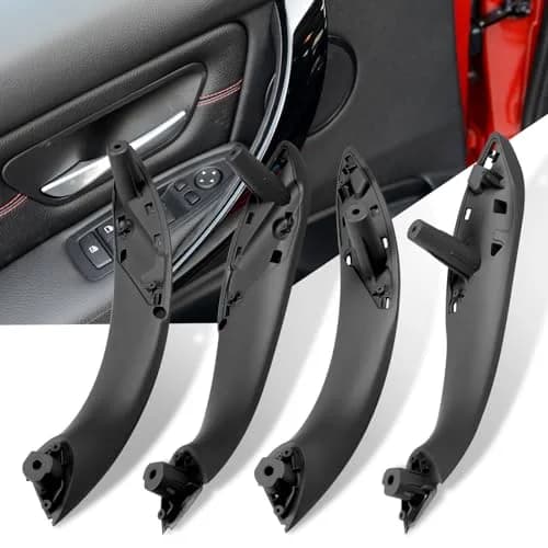 Jaronx BMW Door Handle Replacement 4PCS | Upgraded ABS & Leather, Fit 3 Series F30/F31/F80 M3 (4.24 in x 3.94 in) thumbnail 1