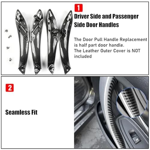 Jaronx 4PCS Door Handles Replacement for BMW 3 Series F30/F31/F80 M3 | Carbon Fiber Finish, Easy Install thumbnail 5