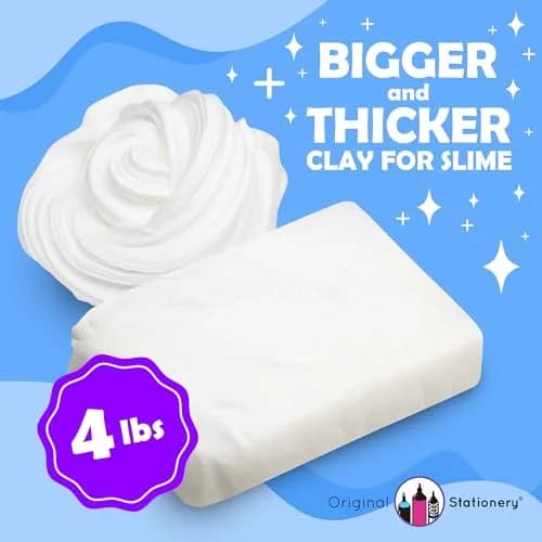 Original Stationery White Soft Clay Modeling Compound 1.8 kg (4 lb) | Air Dry Cloud Dough & Butter Slime Clay for DIY Slime Kit, Arts & Crafts, Ages 7+ thumbnail 2